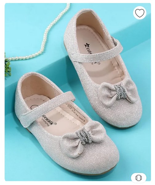 Cute Walk by Babyhug Ballerina with Bow Applique - Golden EU 24 14.8 cm